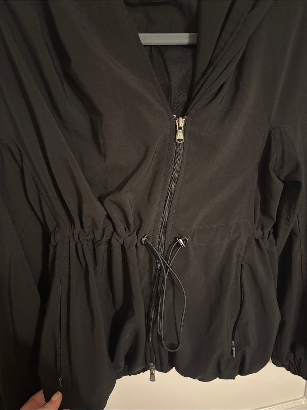 Anatomie Black Hooded Drawstring Utility Jacket - Picture 3 of 4
